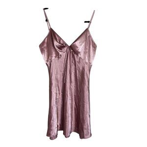 Silky Tank Mini Dress Pink M Fairy Whimsical Coquette Y2K Festival Sexy Chic 90s